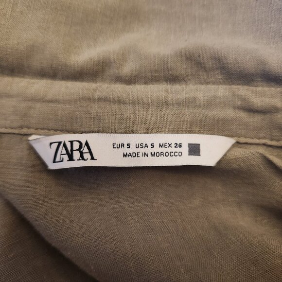 Zara linen blend cropped shirt - Picture 7 of 7